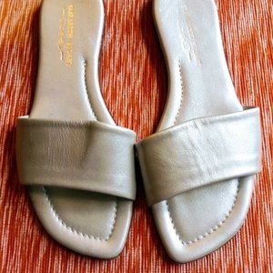Italian Metallic Leather Sandals- Sz 39  New